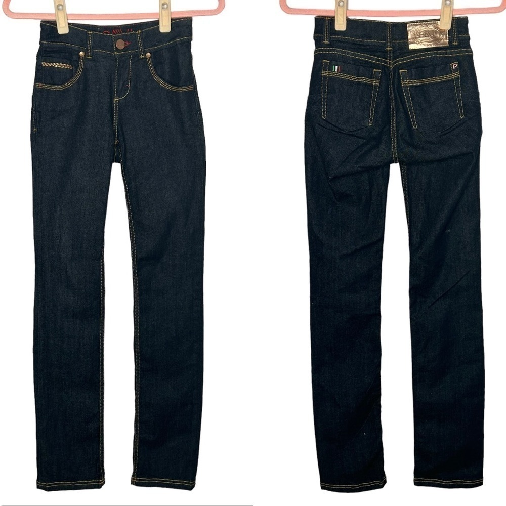 Pavi Italy Dark Wash Mid Rise Skinny Jeans